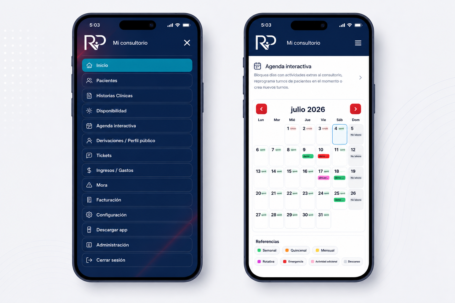 App móvil / Agenda interactiva